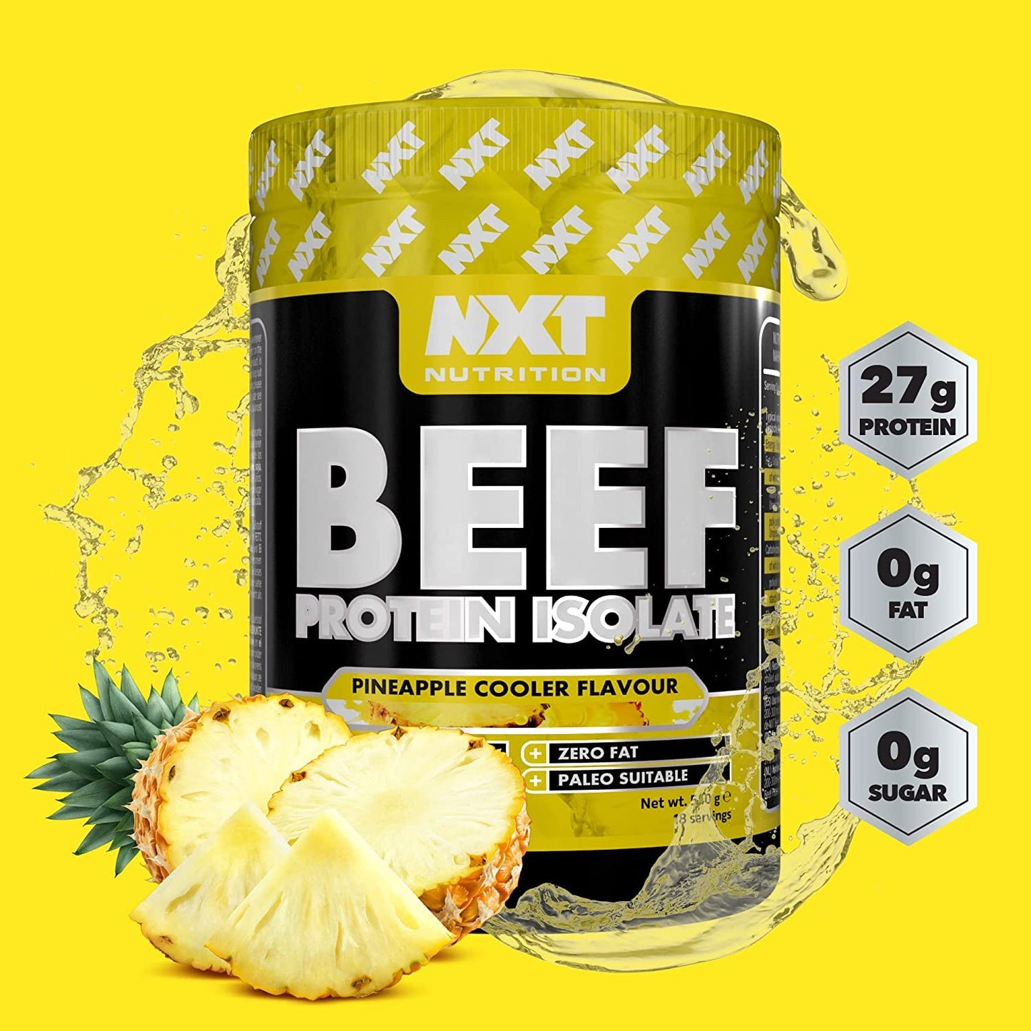 NXT Nutrition Beef Protein Isolate Powder 540g Pineapple