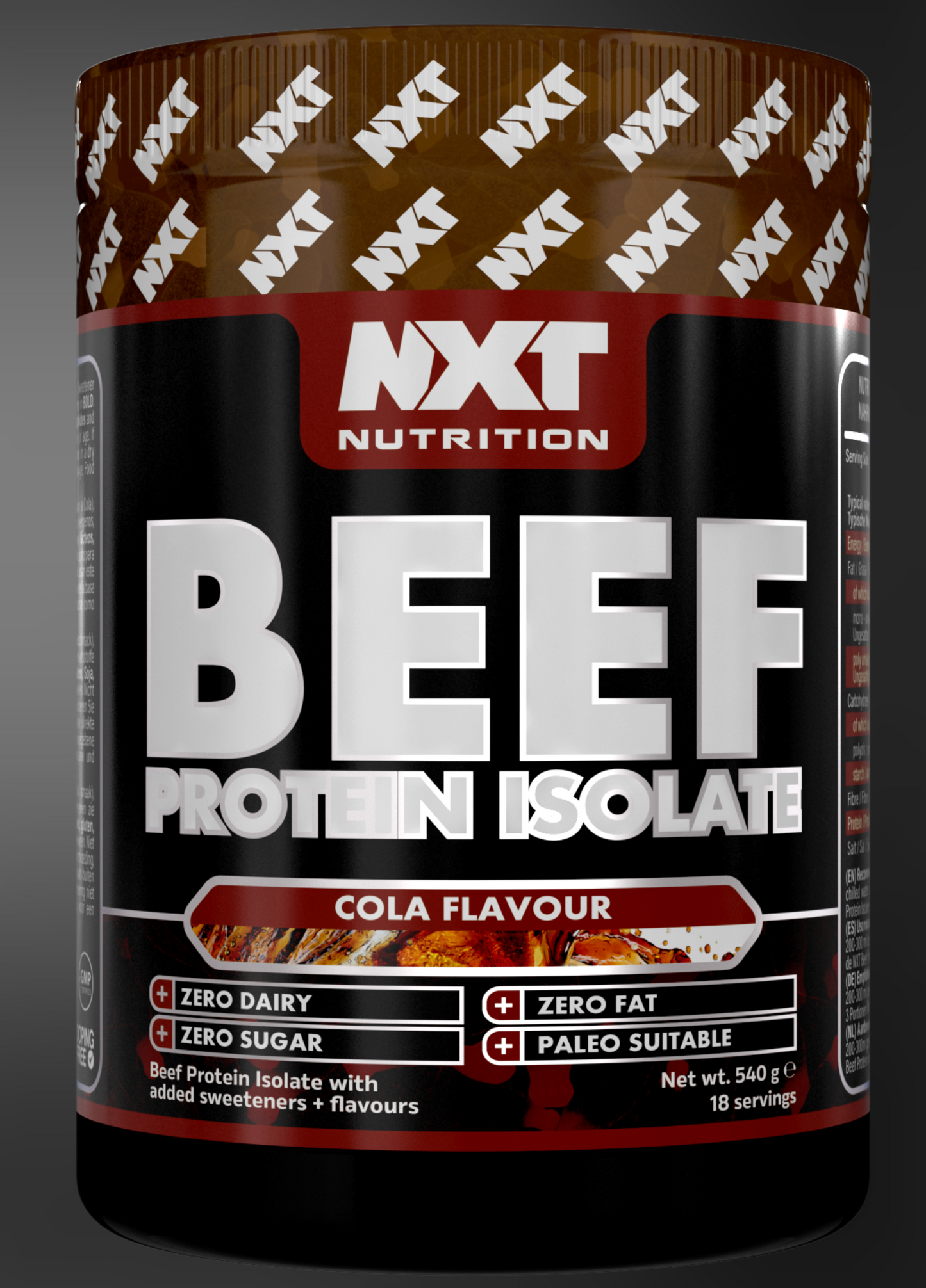 NXT Nutrition Beef Protein Isolate Powder 540g Cherry Cola