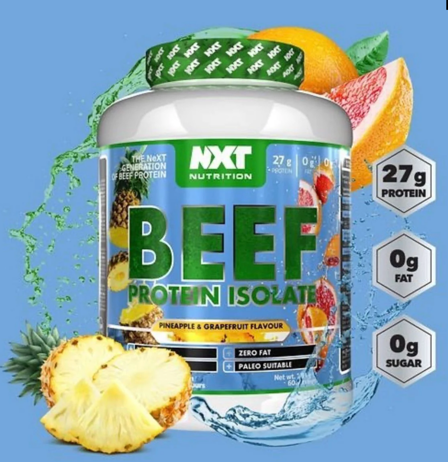 NXT Nutrition Beef Protein Isolate Powder 1.8kg Pineapple and Grapefruit