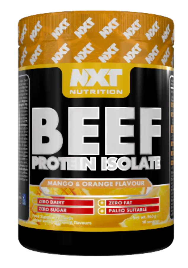 NXT Nutrition Beef Protein Isolate Powder 540g Mango and Orange