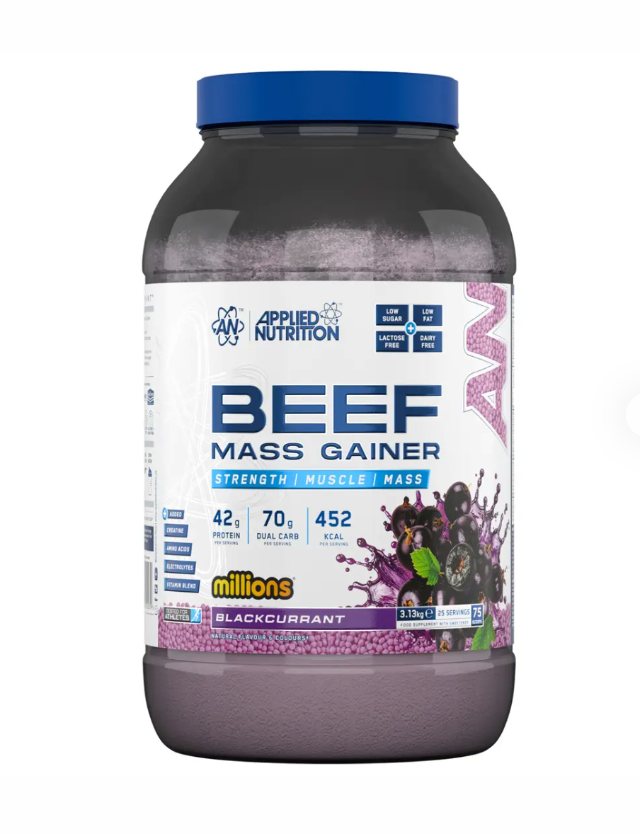 Beef Mass Gainer 3.13kg - Applied Nutrition (Blackcurrant Millions)