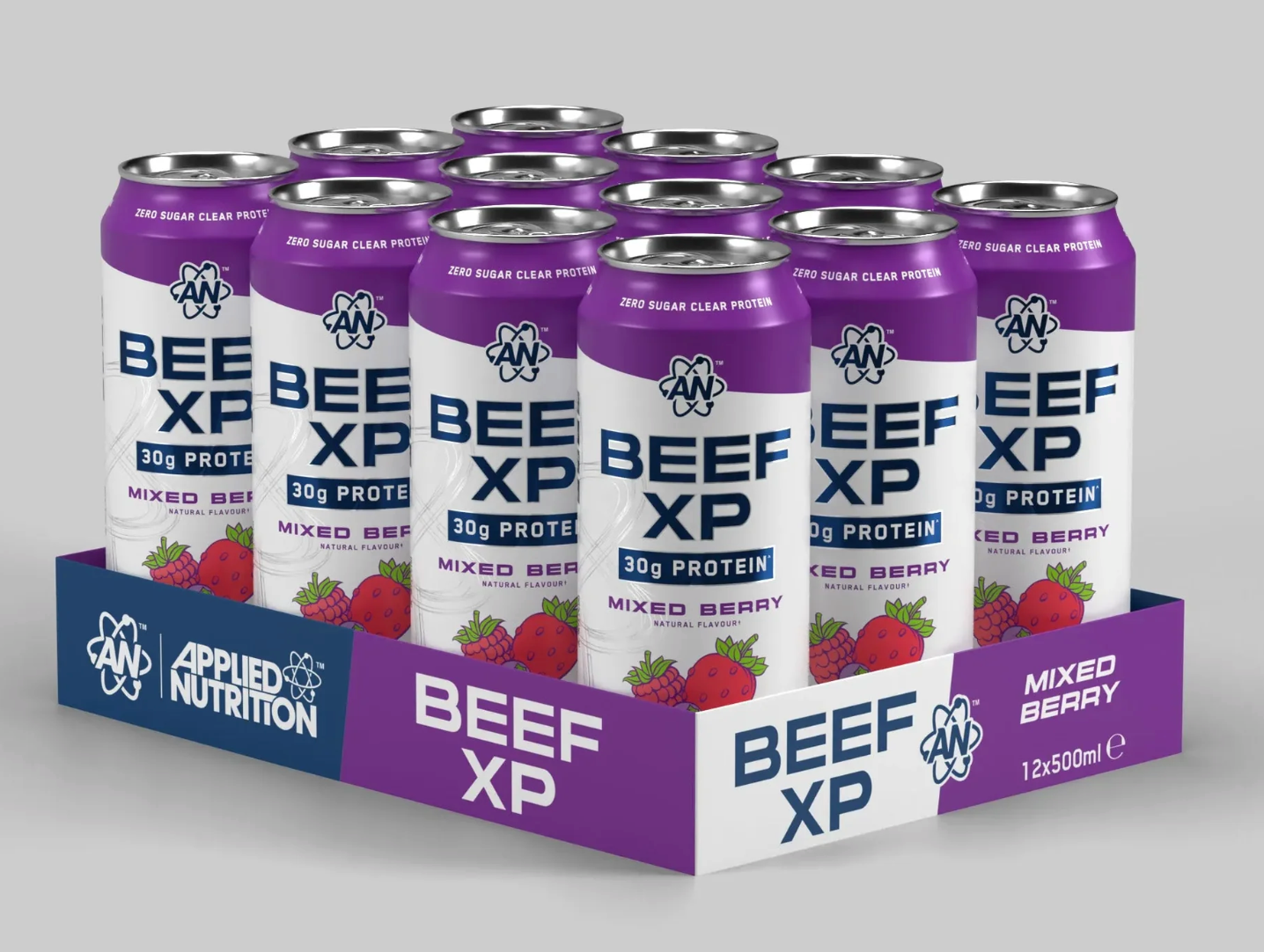 Beef Protein RTD 12x500ml - Applied Nutrition (Mixed Berry)