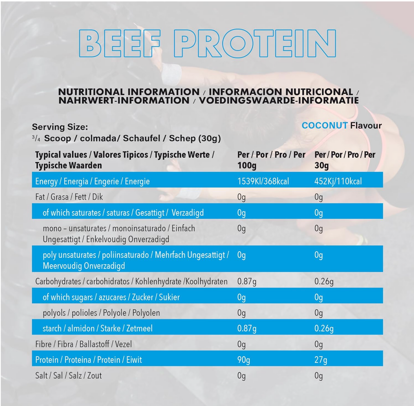NXT Nutrition Beef Protein Isolate Powder 1.8kg Blue Coconut
