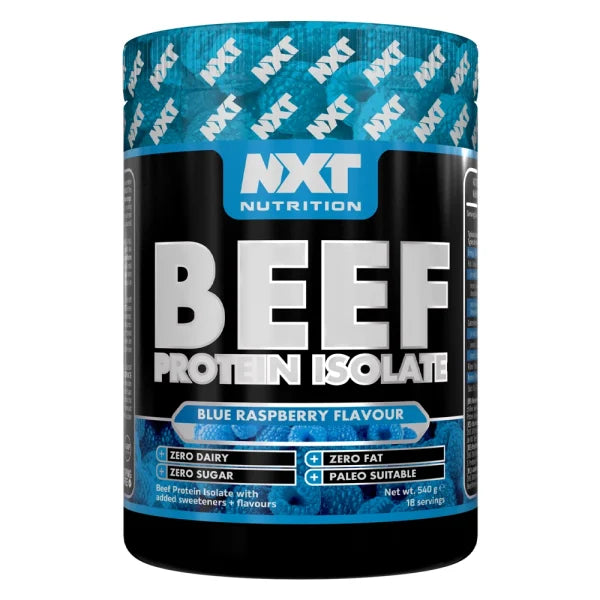 NXT Nutrition Beef Protein Isolate Powder 540g Blue Raspberry