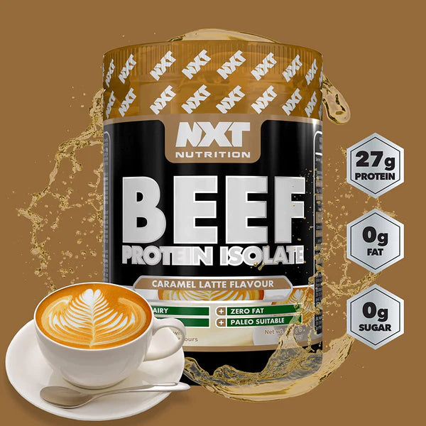 NXT Nutrition Beef Protein Isolate Powder 540g Caramel Latte