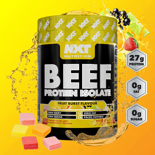 NXT Nutrition Beef Protein Isolate Powder 540g Fruit Burst