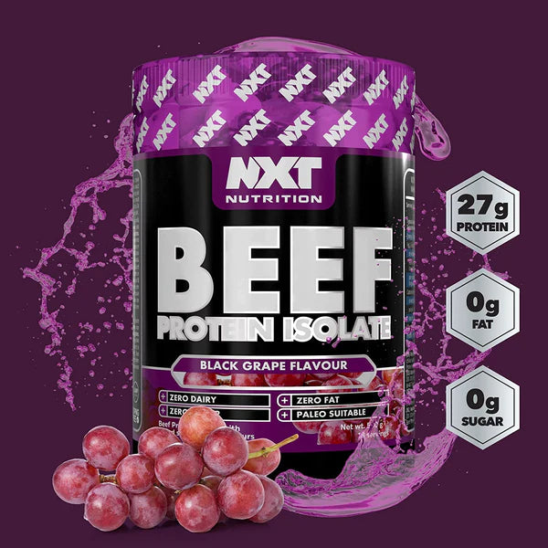 NXT Nutrition Beef Protein Isolate Powder 540g Black Grape