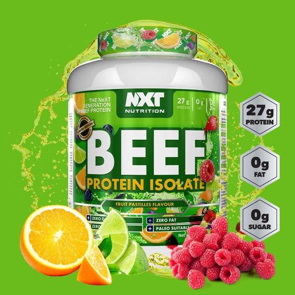 NXT Nutrition Beef Protein Isolate Powder 1.8kg Fruit Pastilles
