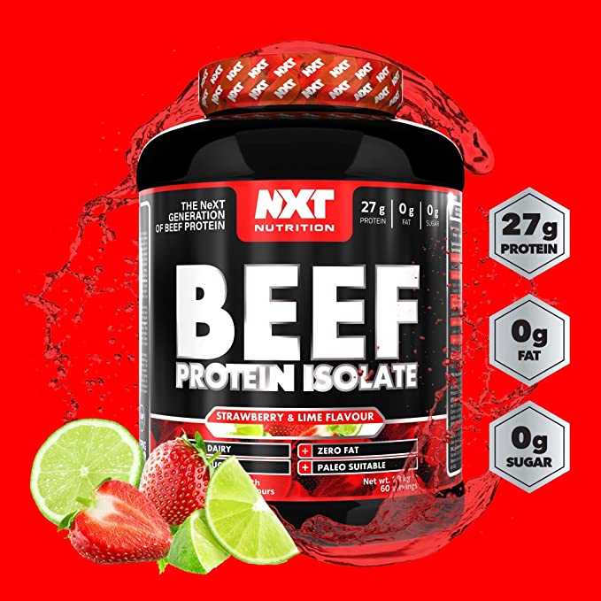 NXT Nutrition Beef Protein Isolate Powder 1.8kg Strawberry Lime Crush