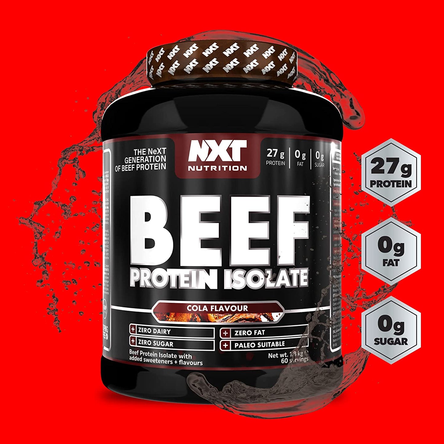 NXT Nutrition Beef Protein Isolate Powder 1.8kg Cola