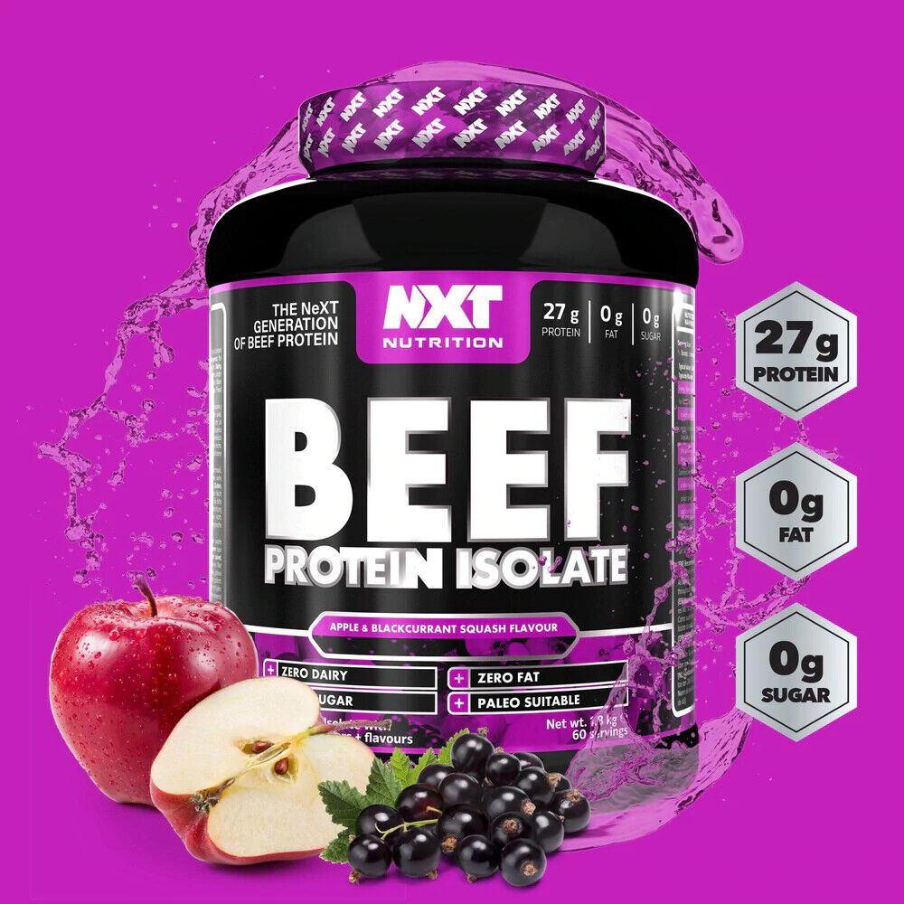 NXT Nutrition Beef Protein Isolate Powder 1.8kg Apple and Blackcurrant