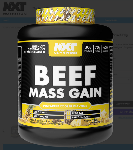NXT Nutrition Beef Mass Gain 3.15kg Pineapple