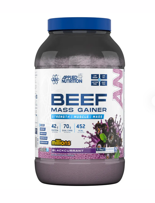 Beef Mass Gainer 3.13kg - Applied Nutrition (Blackcurrant Millions)